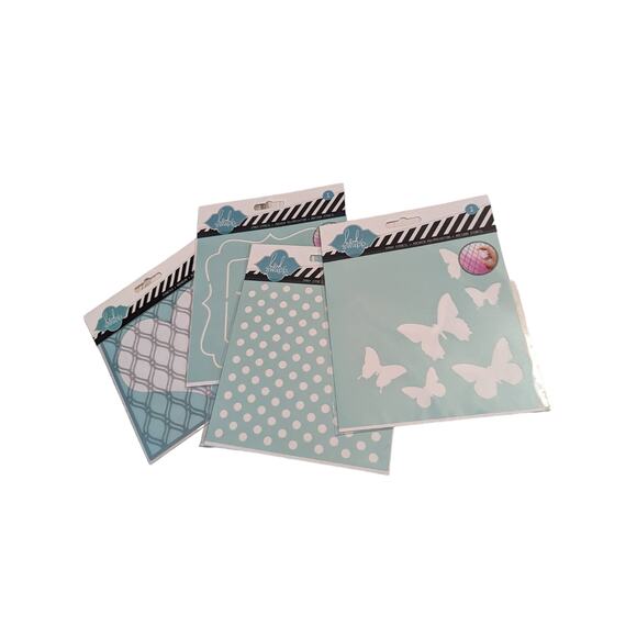 HEIDI SWAPP Craft Stencil 4 Package Lot 6 Pieces Butterflies Dots, Heart, Star - Picture 1 of 10